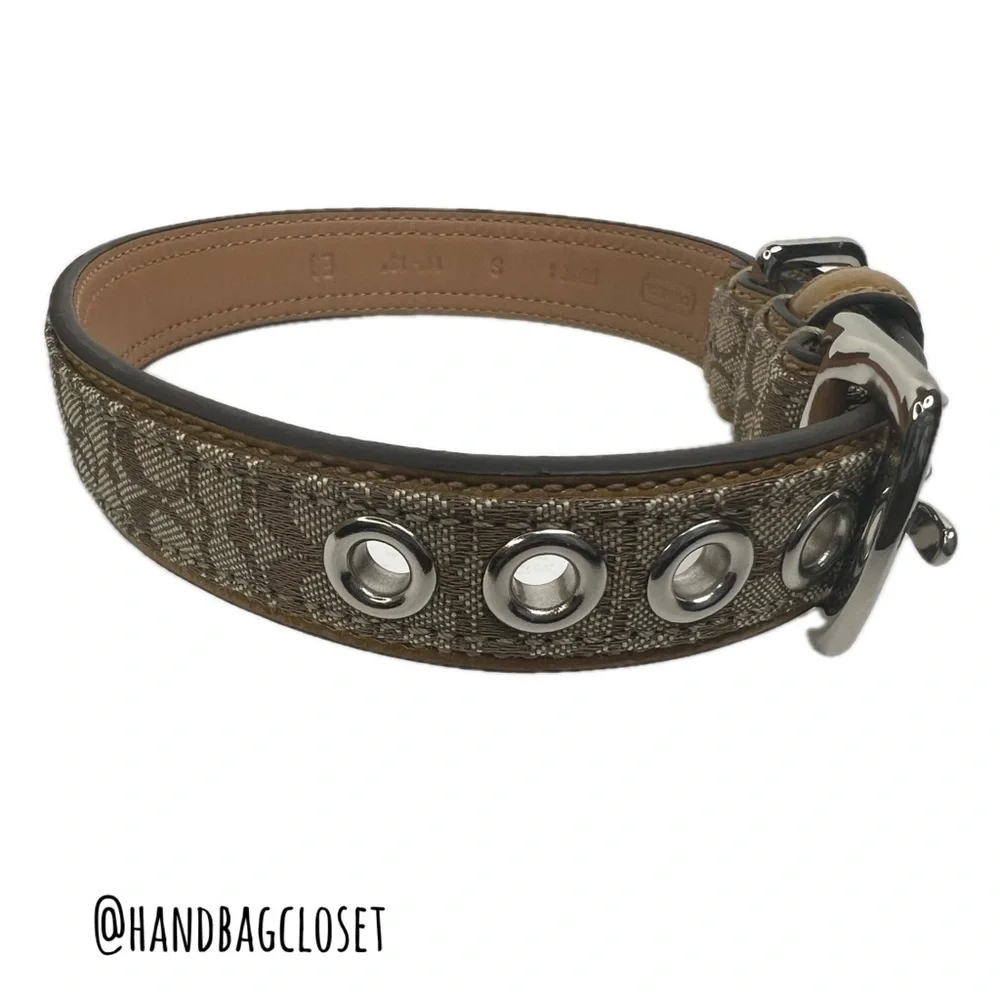 Coach Signature Light Brown Tan Leather Vintage Size S  Small 11-13” Dog Collar